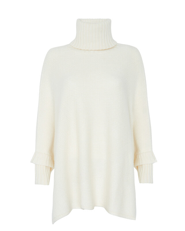 Kujten Ciara Oversized Cashmere Poncho With Collar