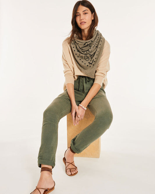 Kujten Minie Cashmere Oversized Sweater V neck 3/4 sleeve