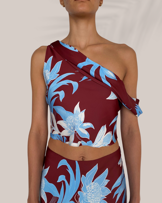 Rococo Sand Lia One Shoulder Cowl Top