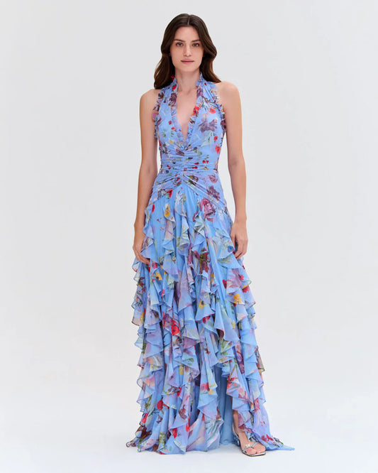 PatBo Lily Flower Flutter Gown Dress