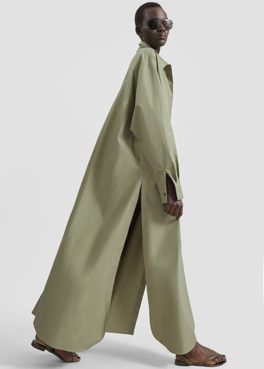 Avery Shirt Dress - Pale Olive