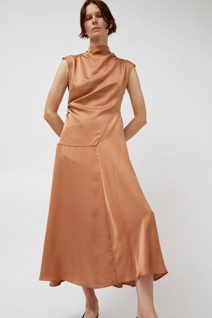 Atelier Delphine Twisted Dress in Camel