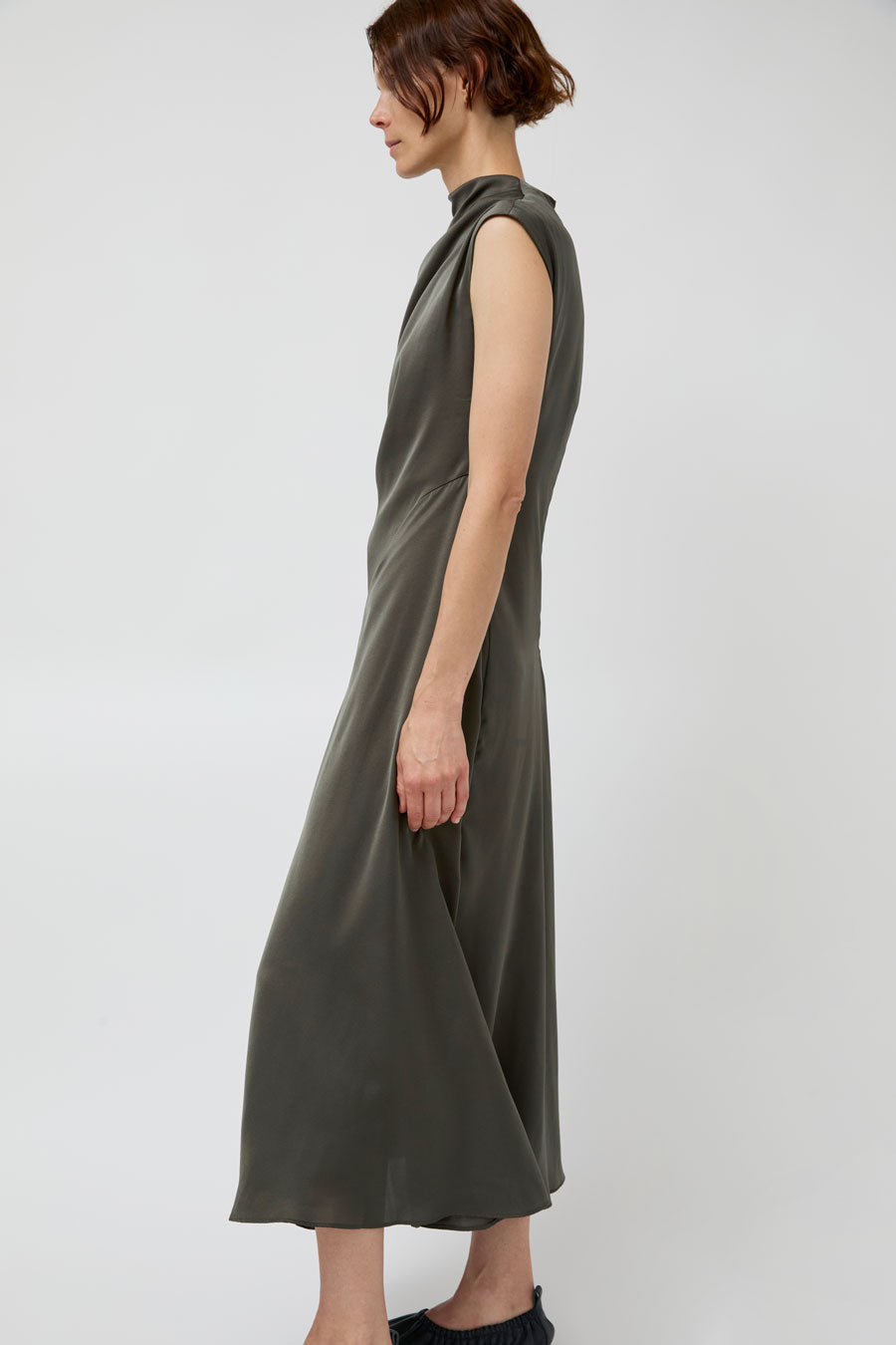 Atelier Delphine Twisted Dress in Olive