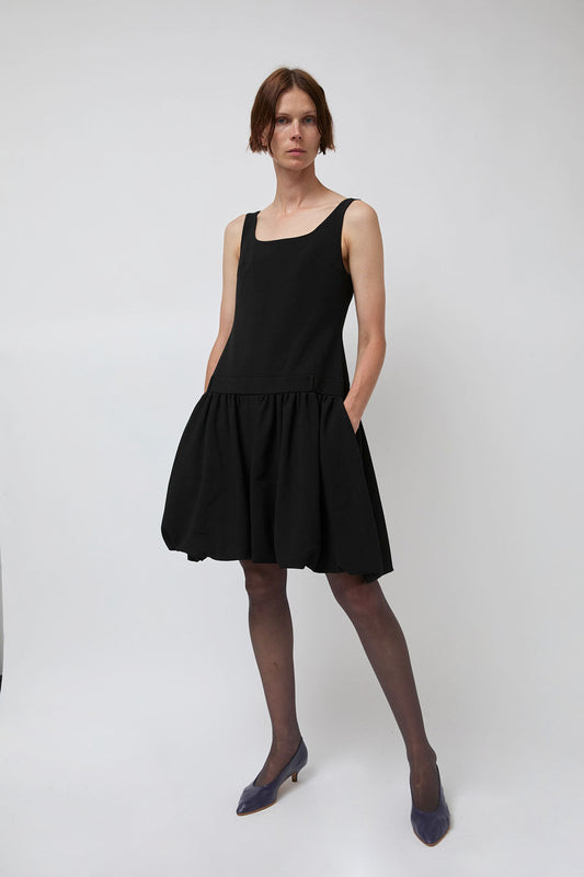 Atelier Edition Square Neck Balloon Dress in Black