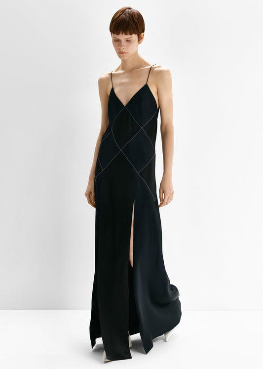 Bevza Rhombuses Dress - Dark Ink Navy/Black