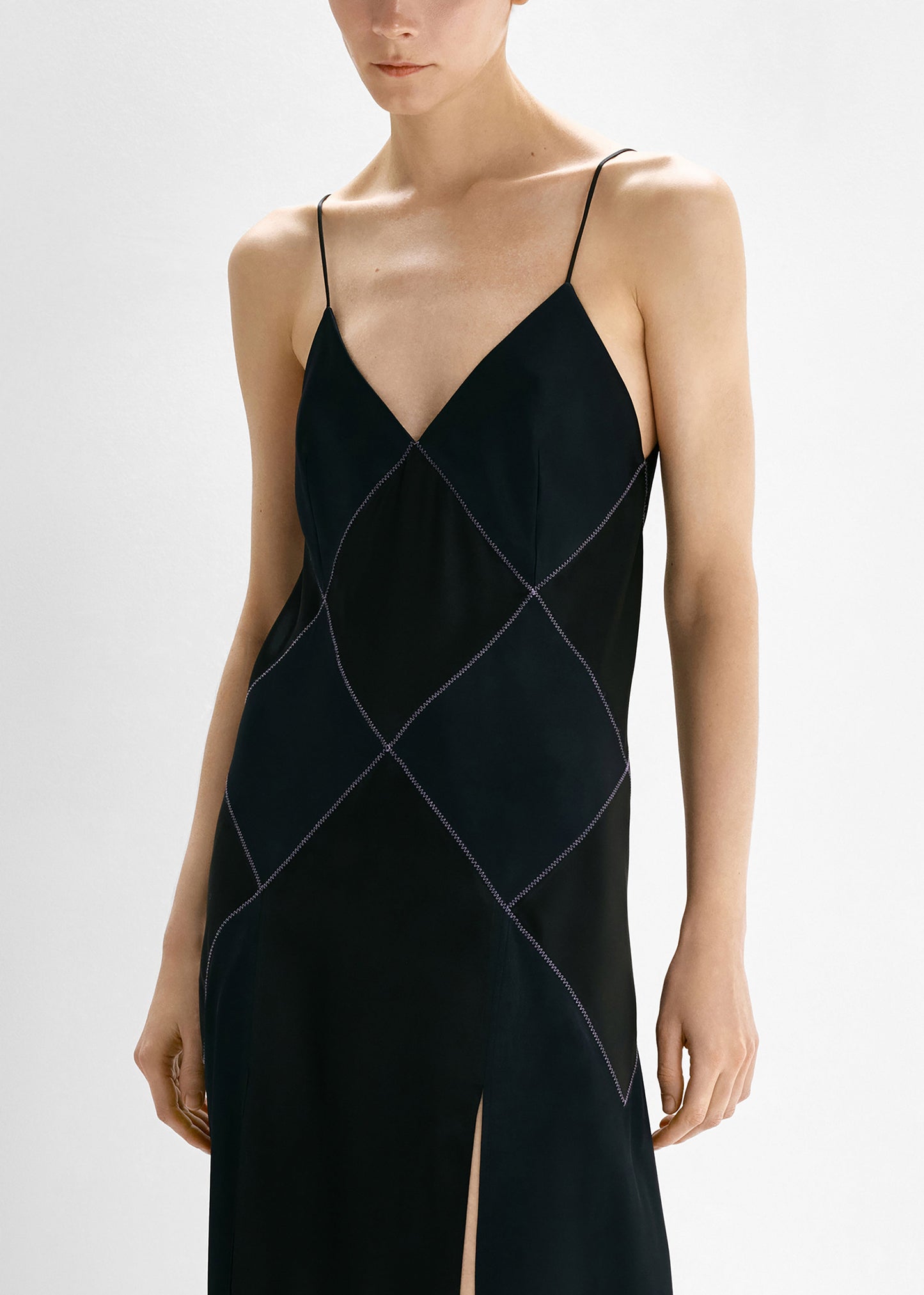Bevza Rhombuses Dress - Dark Ink Navy/Black