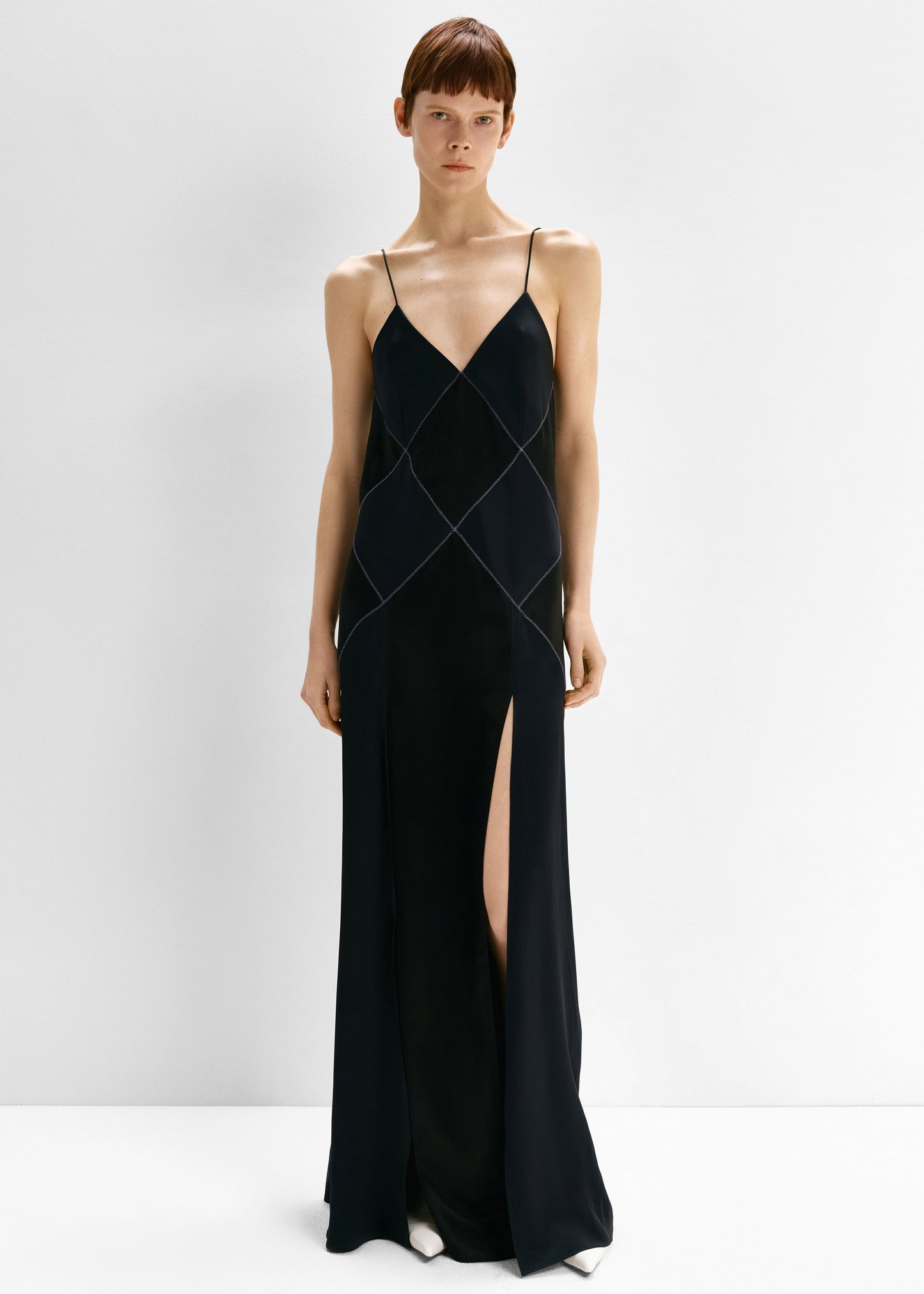 Bevza Rhombuses Dress - Dark Ink Navy/Black