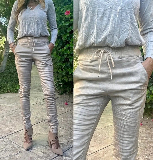 Bevy Flog Shelly Beige Gold Plaid