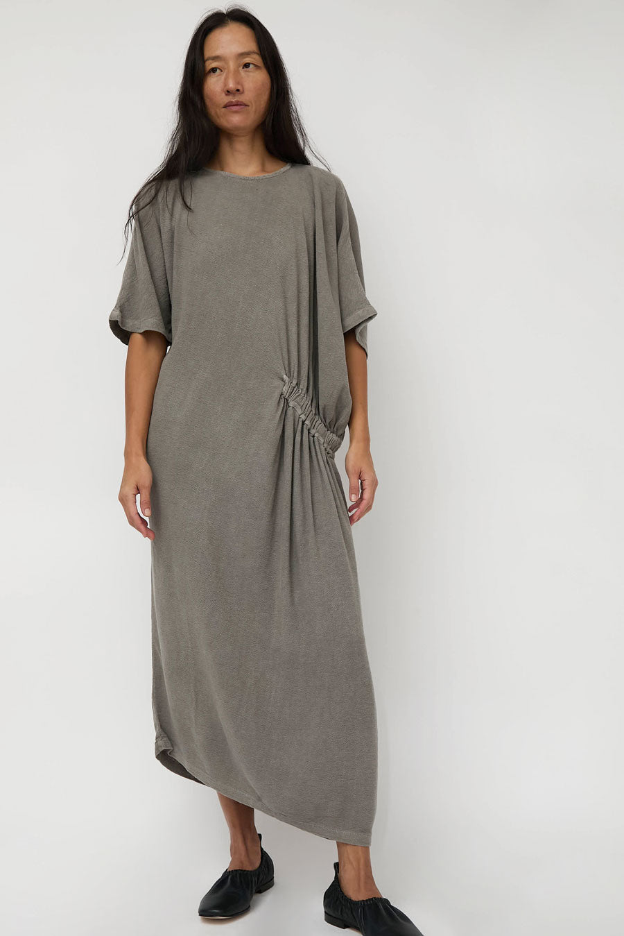 Black Crane Greek Dress in Dark Stone