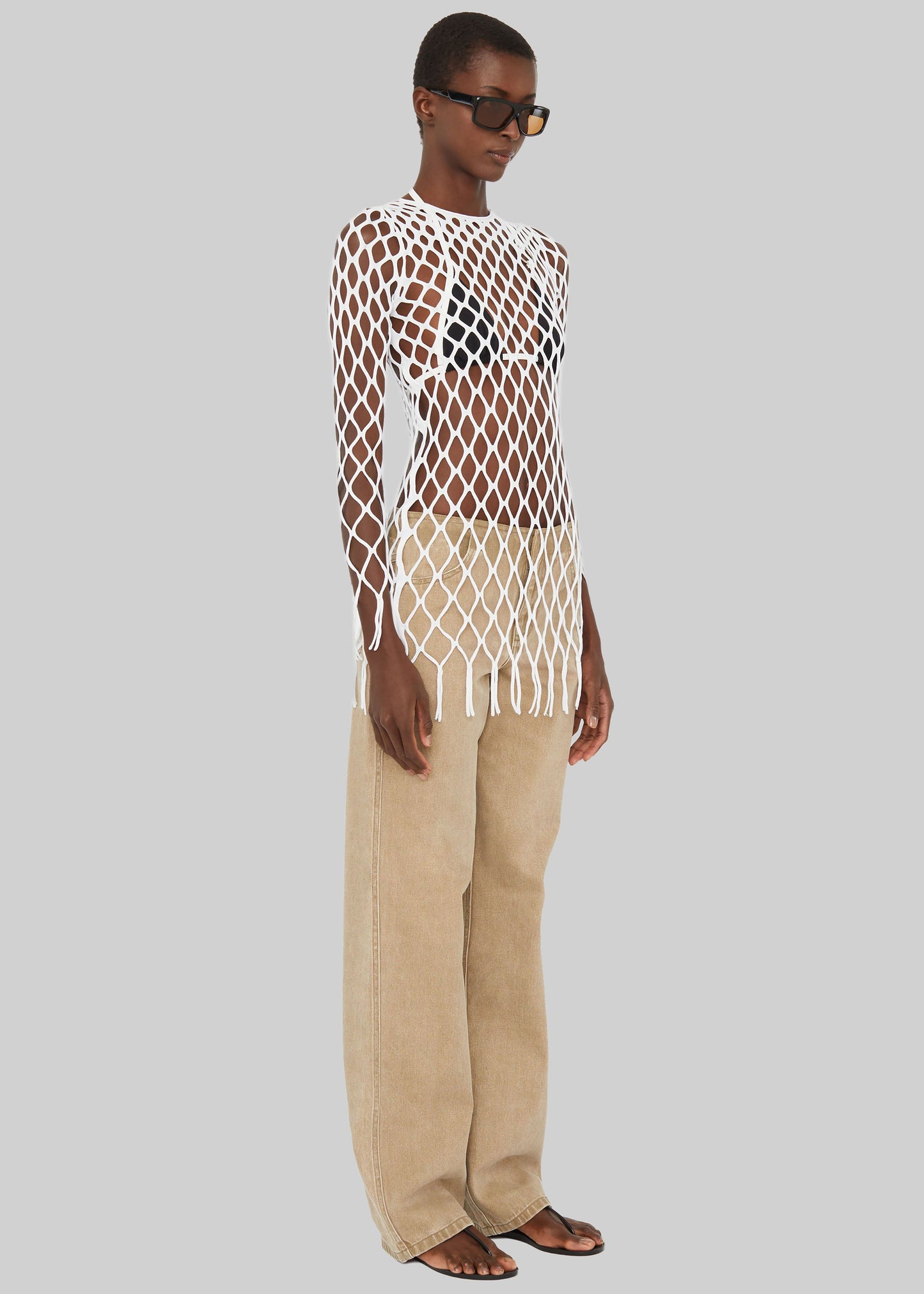 Christopher Esber Knitted Mesh Mini Dress - White
