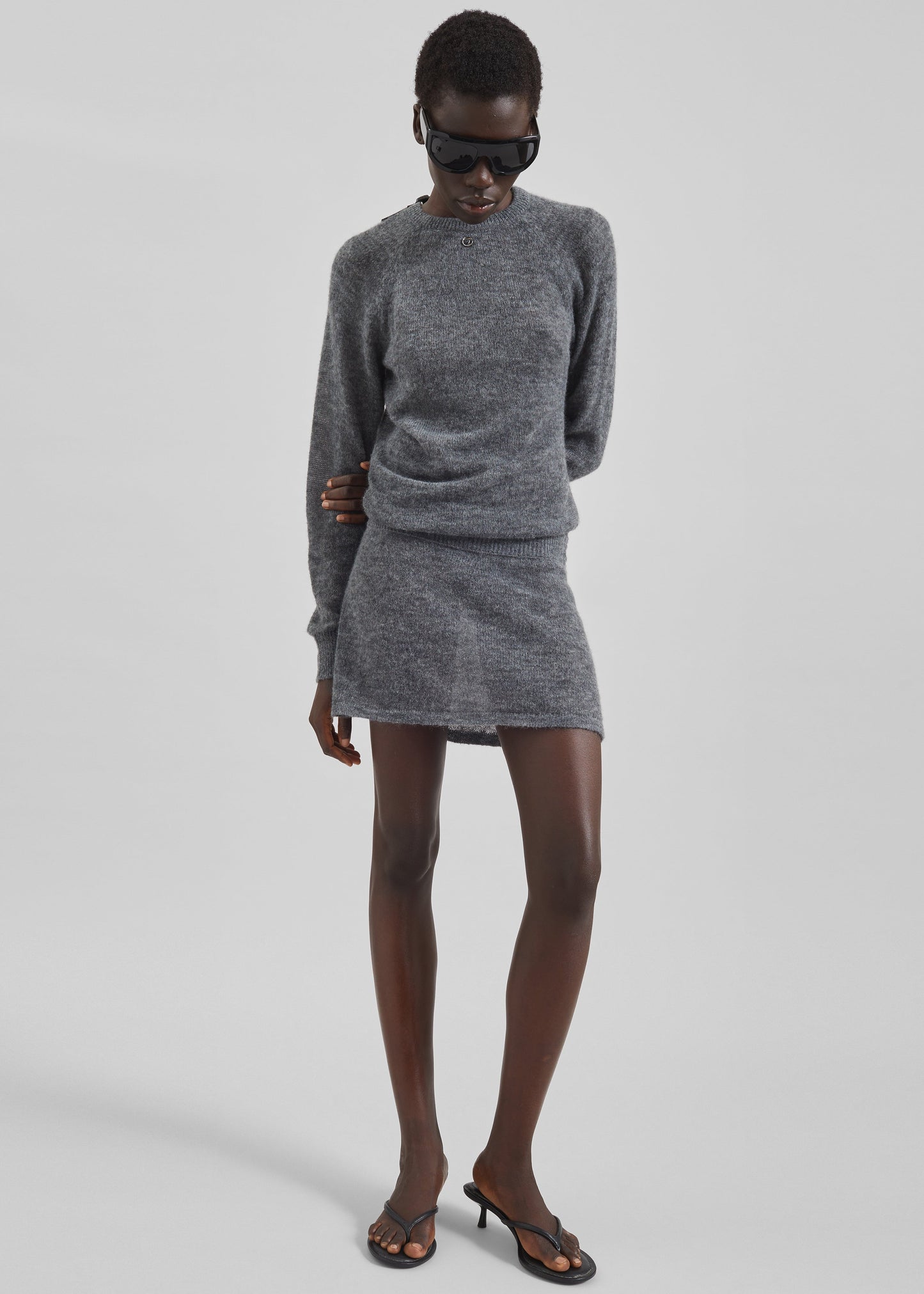 Coperni Buckle Cut-Out Dress - Grey