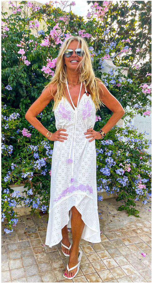 Vanita Rosa Long Dress Nana English Embroidery