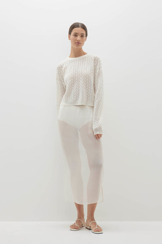 CHRISSY CABLE KNIT CROPPED SWEATER