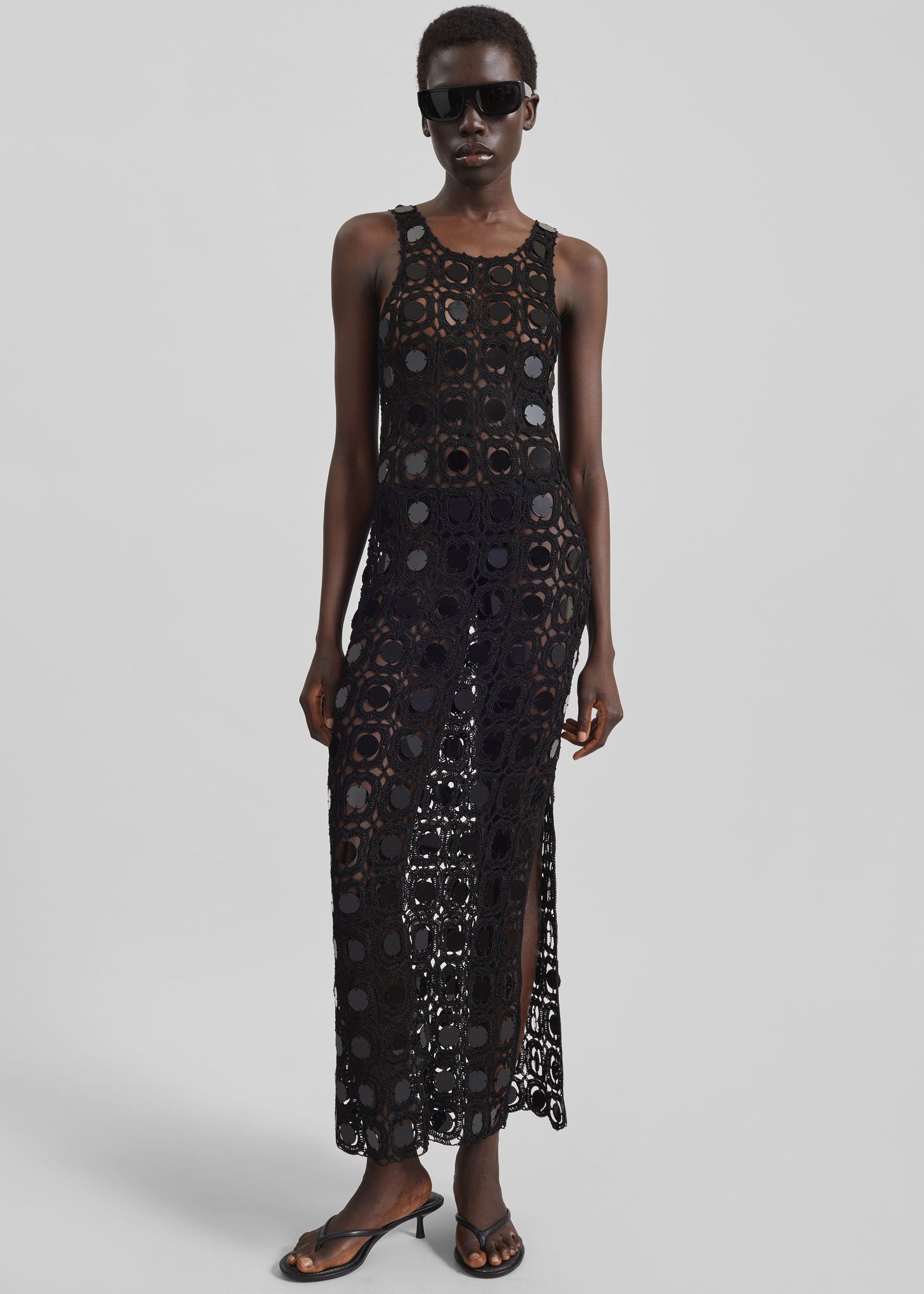 Hamina Mirror Crochet Dress - Black