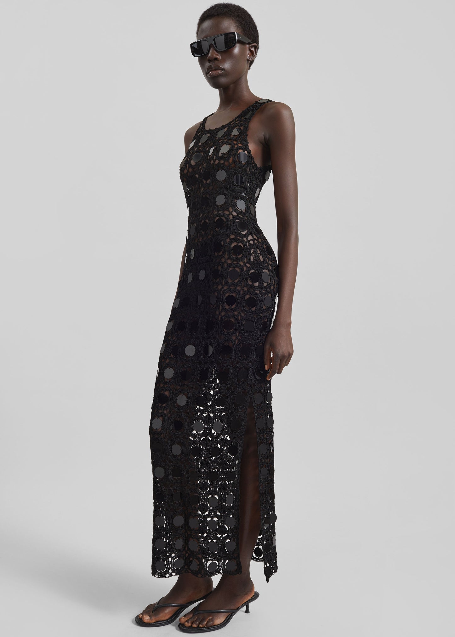 Hamina Mirror Crochet Dress - Black