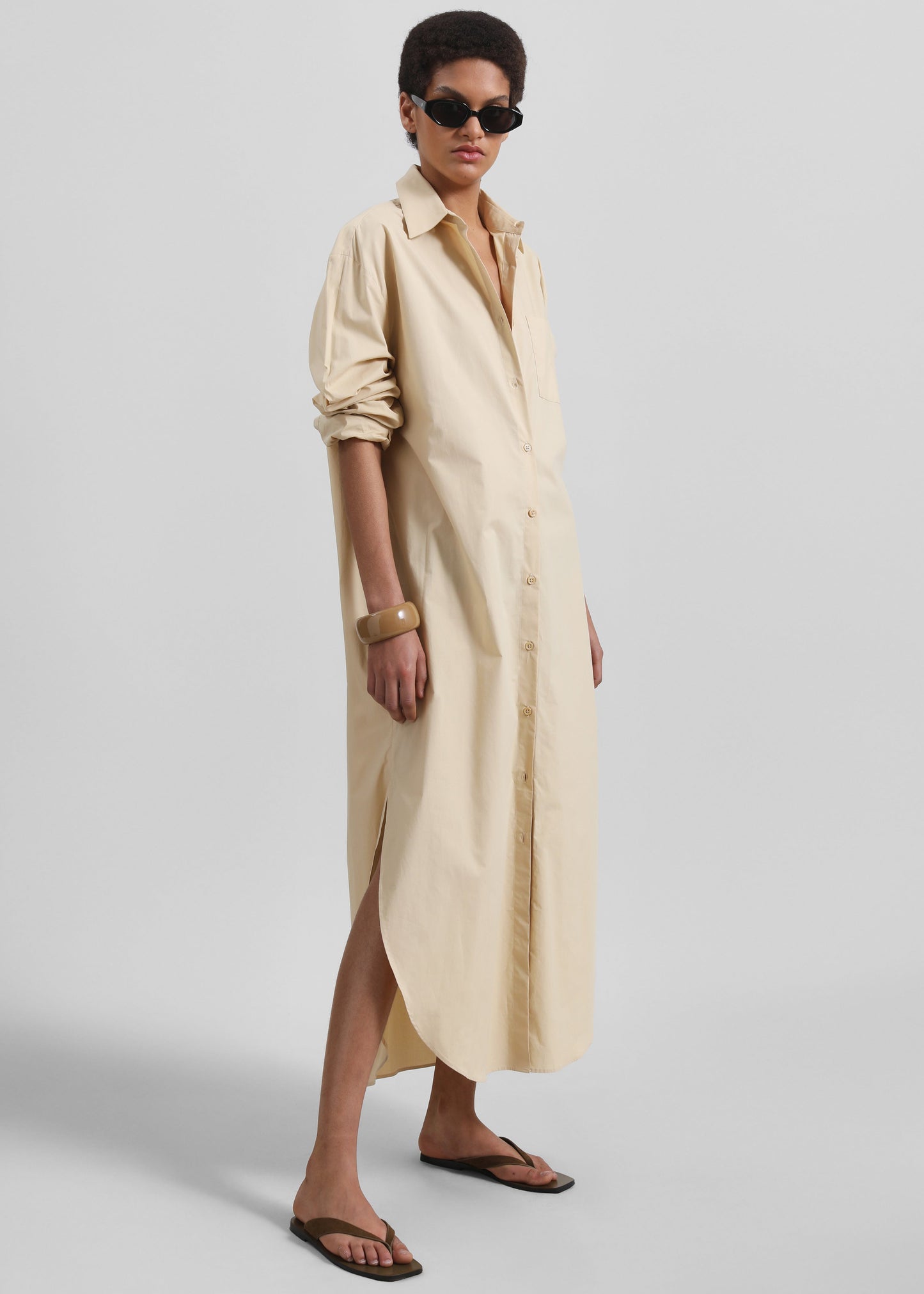 Helena Shirt Dress - Beige