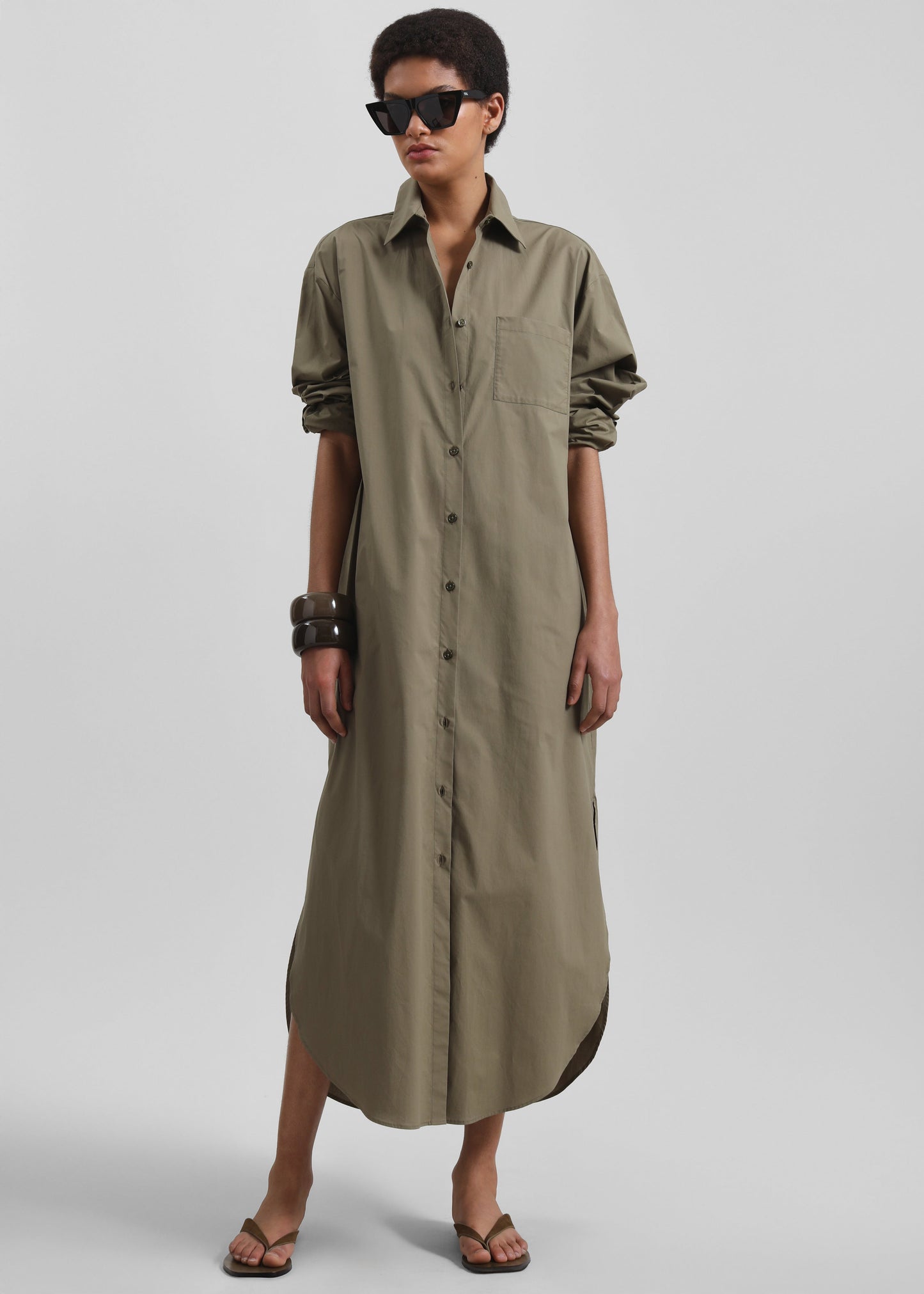 Helena Shirt Dress - Khaki