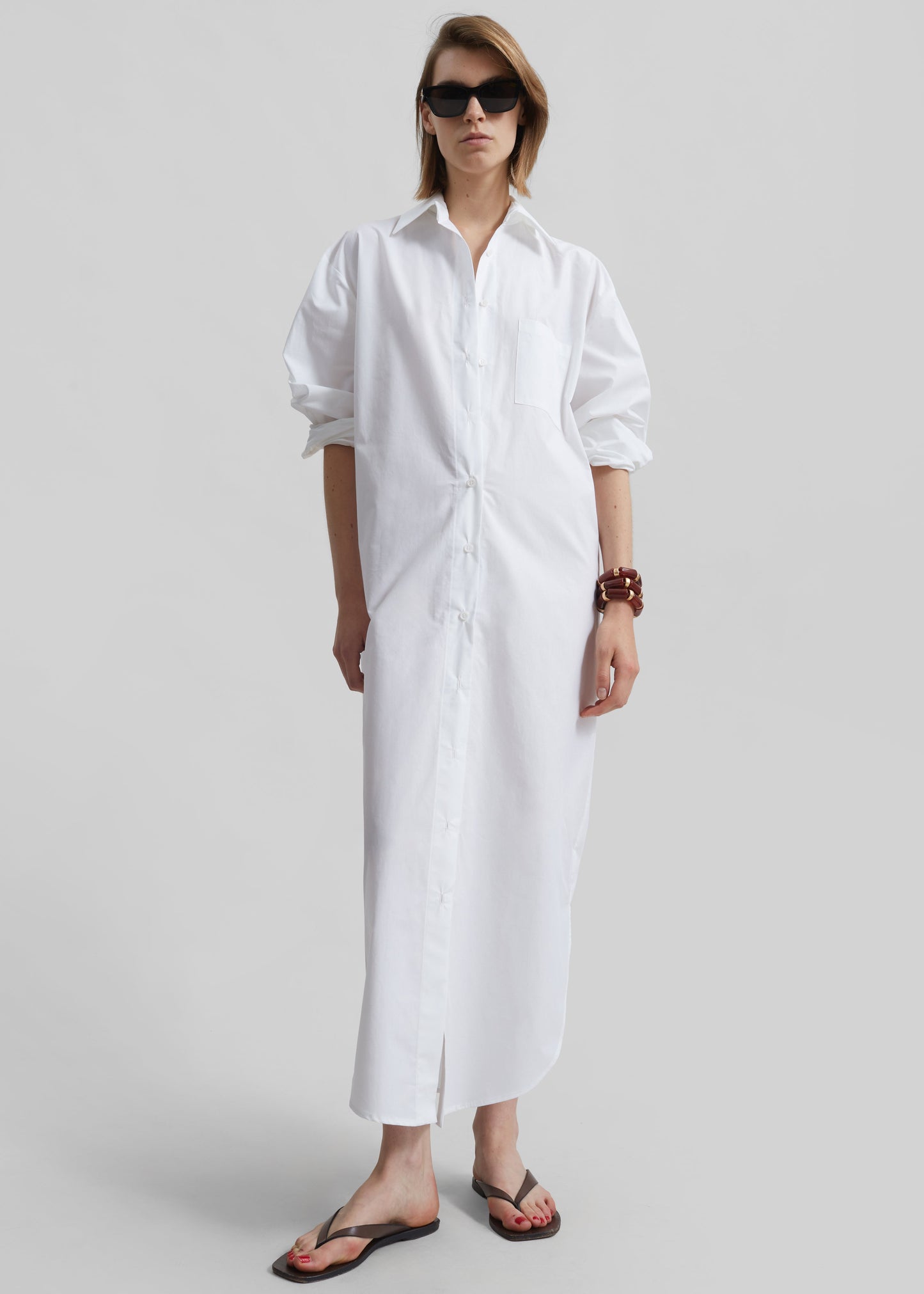 Helena Shirt Dress - White