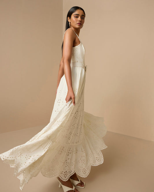 Hemant & Nandita Adya Long Dress With Buckle Belt