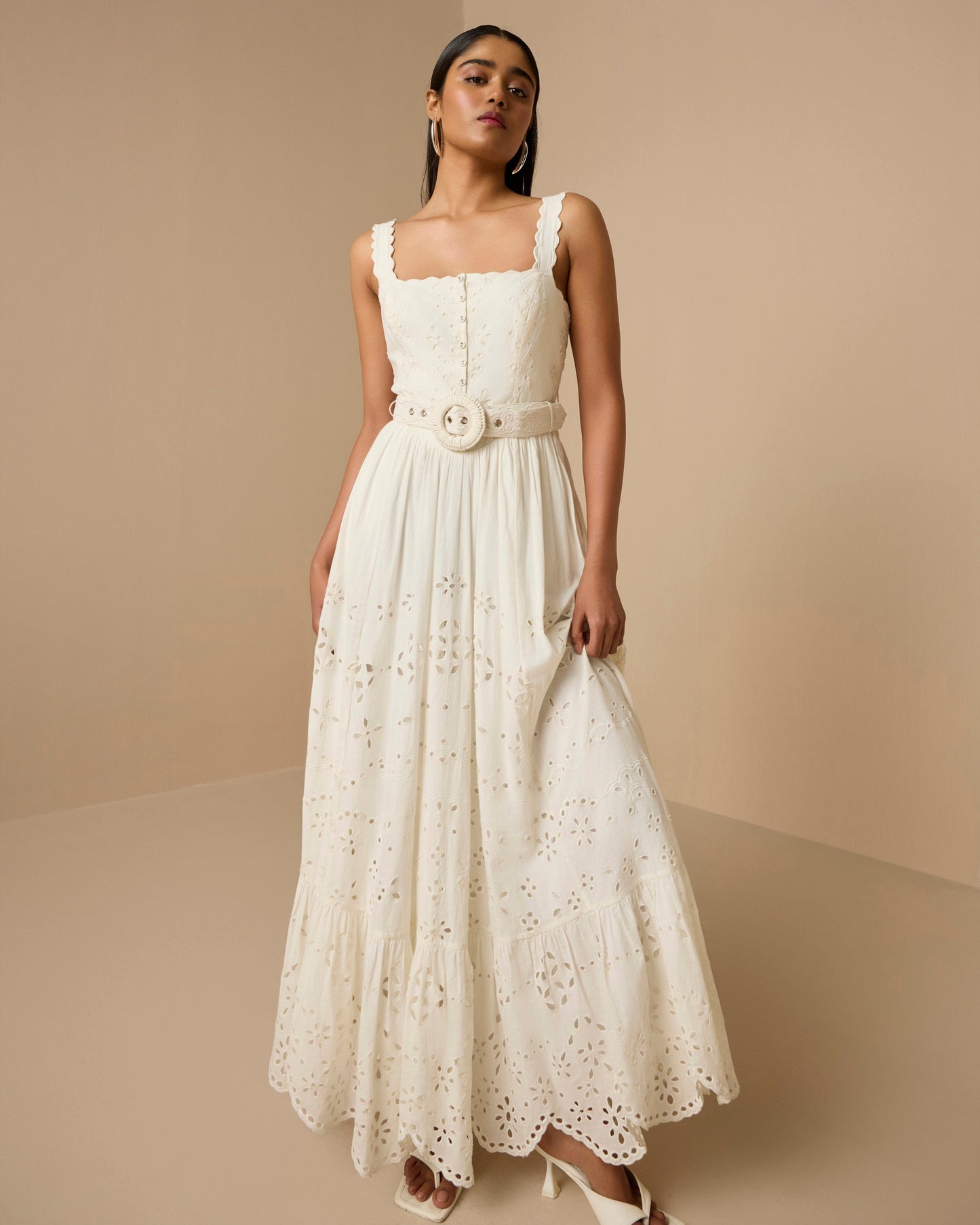 Hemant & Nandita Adya Long Dress With Buckle Belt