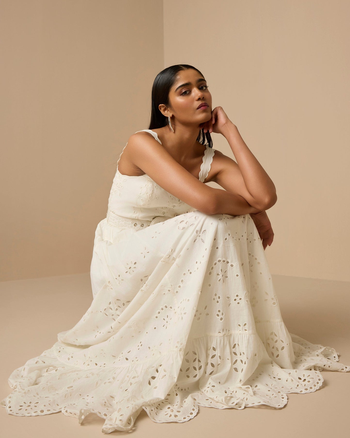 Hemant & Nandita Adya Long Dress With Buckle Belt
