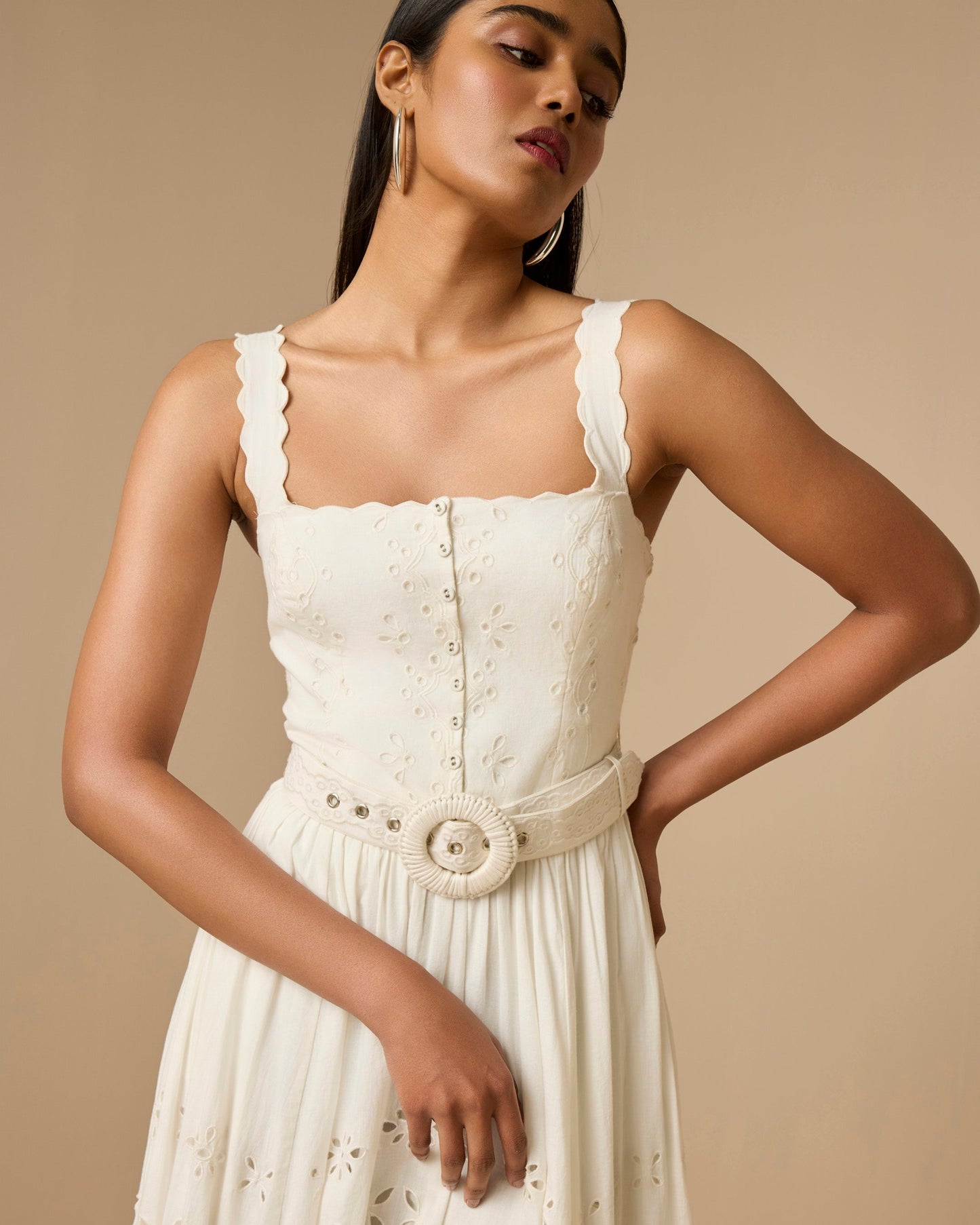 Hemant & Nandita Adya Long Dress With Buckle Belt