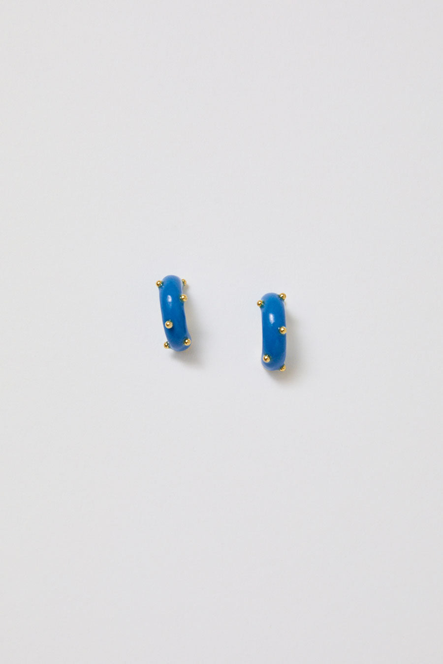 Hannayoo Works Mini Moons Earrings in Bright Blue