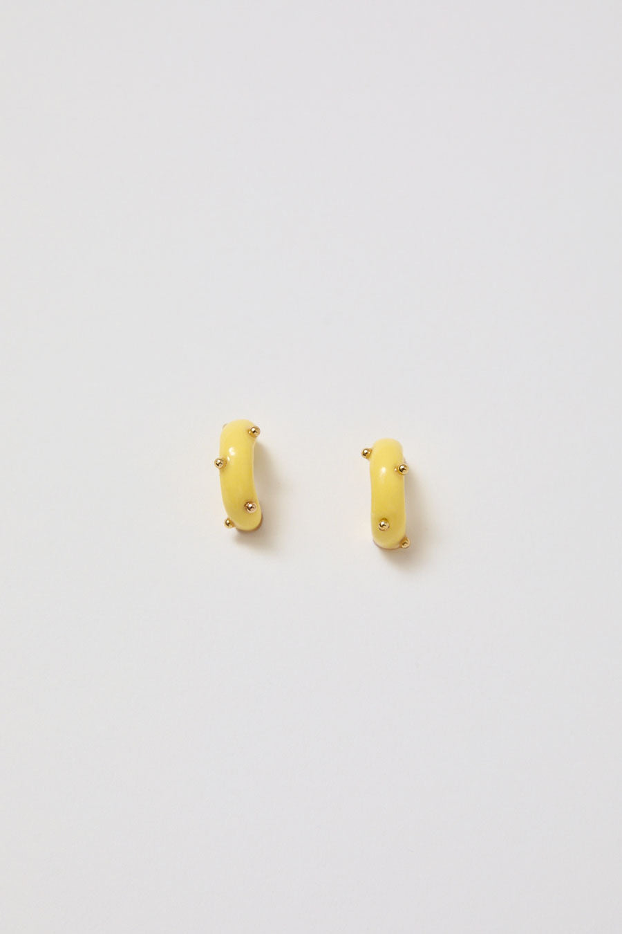 Hannayoo Works Mini Moons Earrings in Butter Yellow