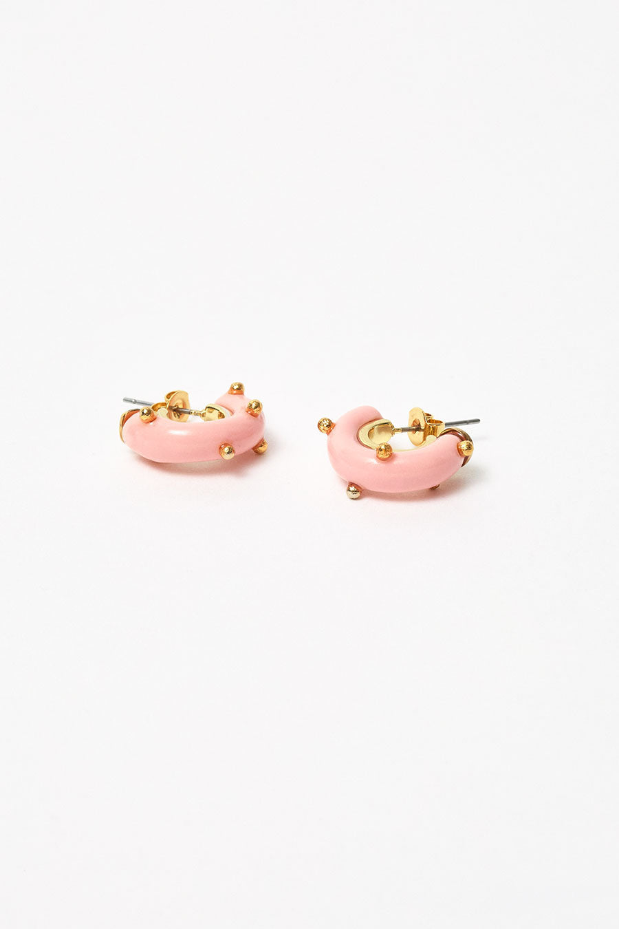 Hannayoo Works Mini Moon Earrings in Pink