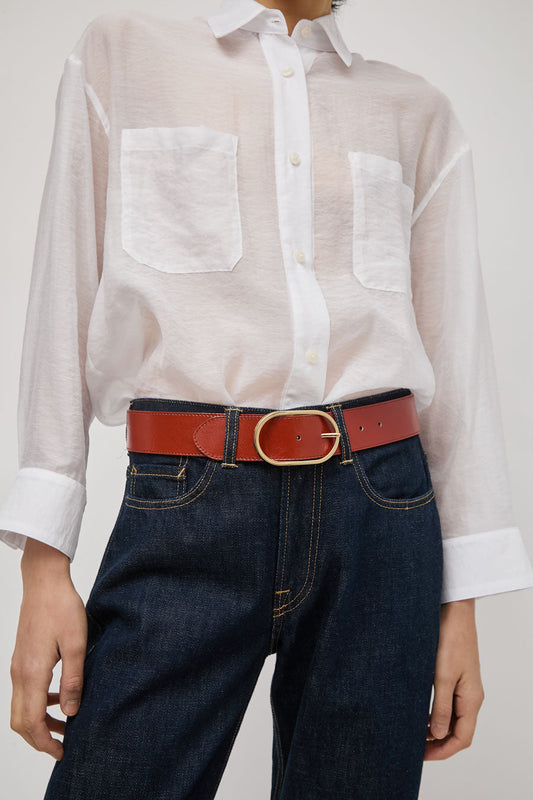 Herbert Frere Soeur La Paname Crispy Belt in Crispy Rouille