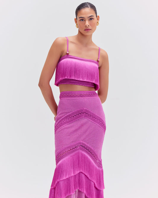 PatBo Fringe Cropped Top