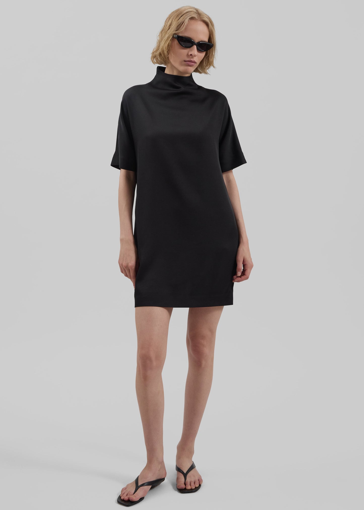 Loulou de Saison Elton Short Sleeve Mini Dress – Black