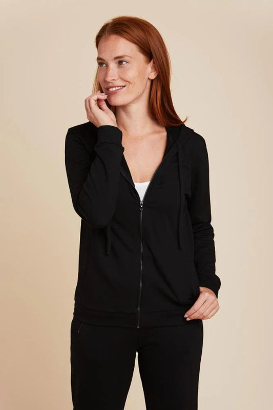 Majestic French Terry Zip Front Hoodie