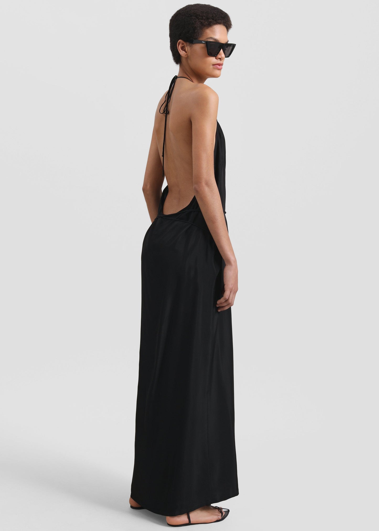 Matin Draped Wrap Dress - Black