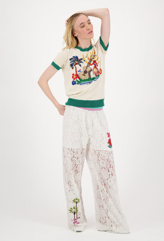 Me369 Moa Lace Straight Leg Pants