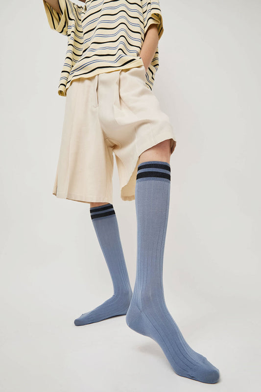 Maria La Rosa Bio Cotton Tube Socks in Indigo