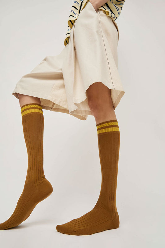 Maria La Rosa Bio Cotton Tube Socks in Light Brown