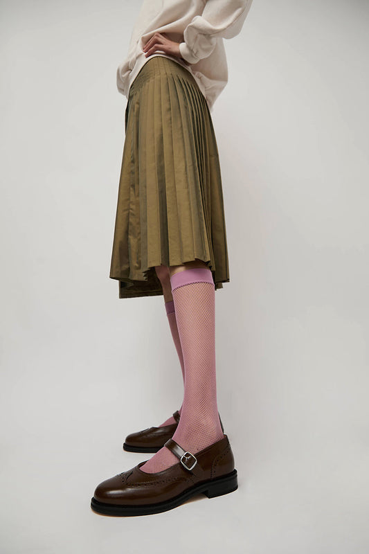 Maria La Rosa Net Ankle Socks in Rose