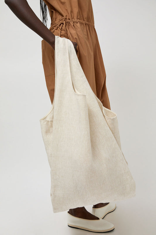 Modern Weaving XL Bound Linen Shopper in Oatmeal Linen