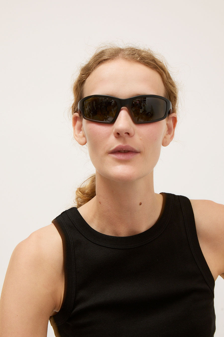 Monokel Raven Sunglasses in Matte Black and Green