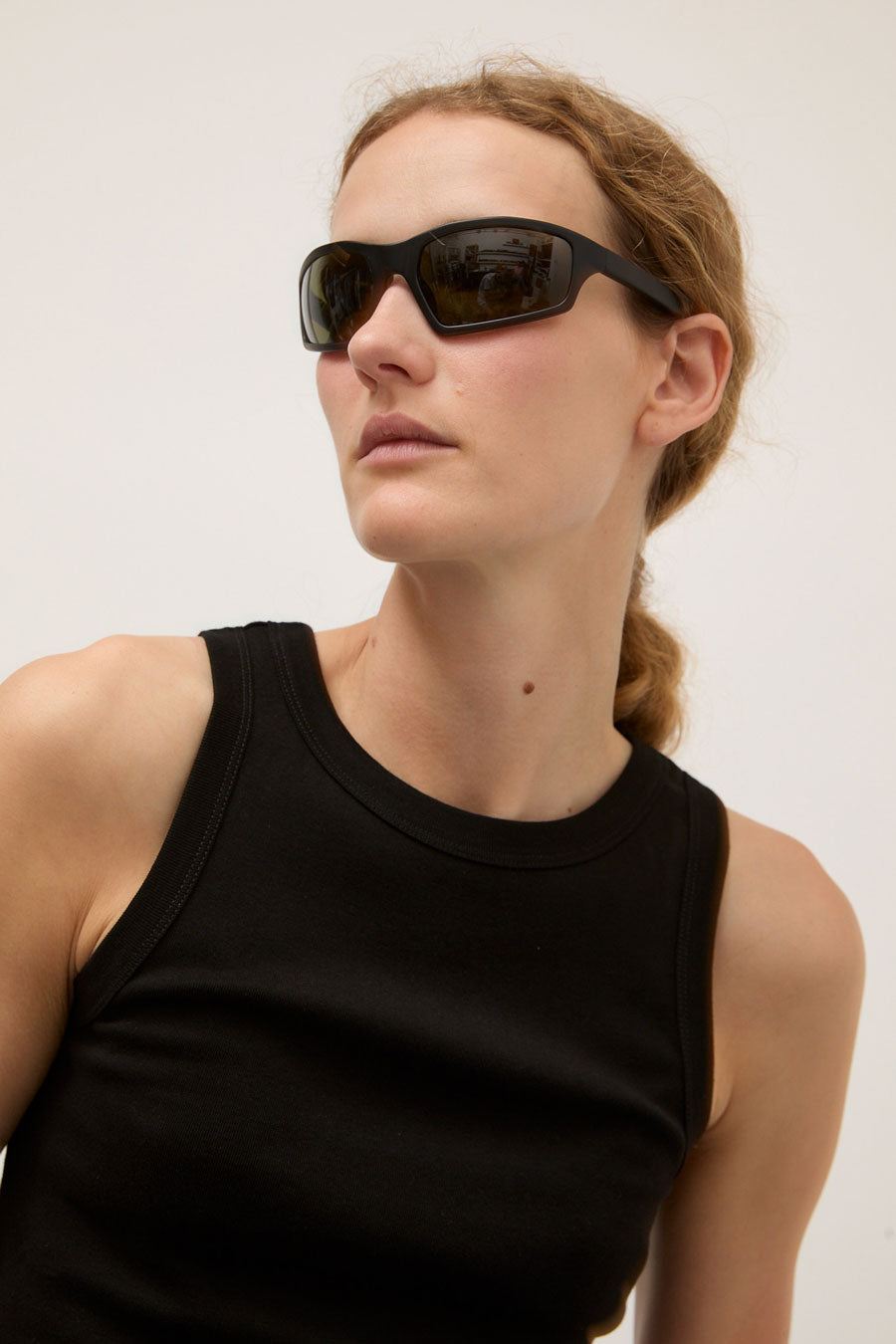 Monokel Raven Sunglasses in Matte Black and Green