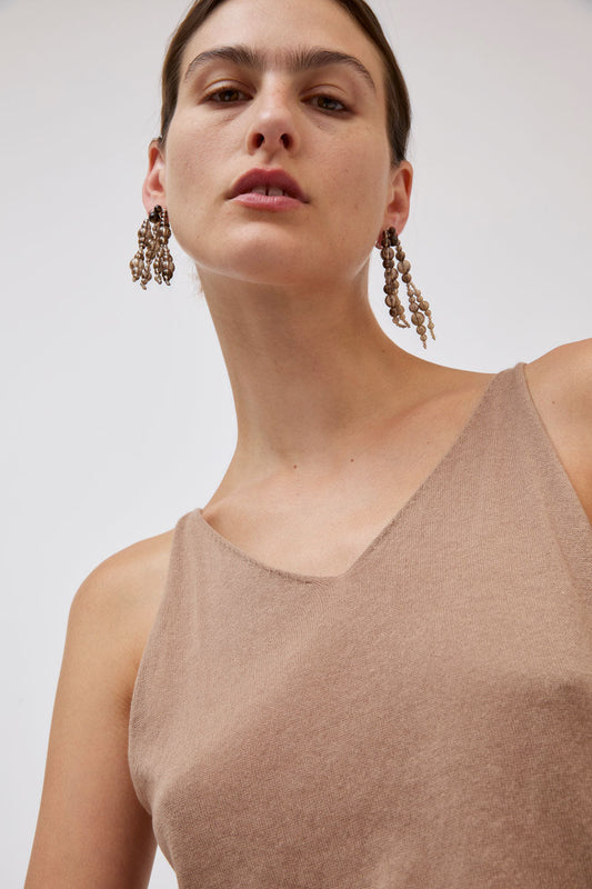 Mussels and Musclels Glyzinia Earrings Short in Smoky Quartz