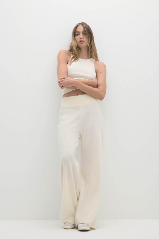PHILIPA BRUSHED CASHMERE WIDE-LEG PANT