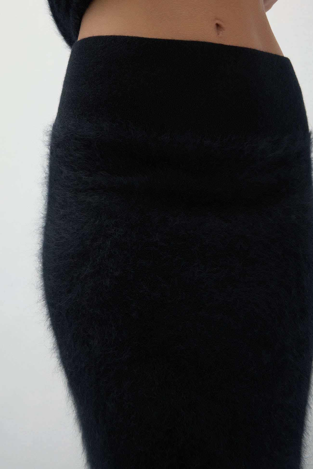 FRANCESCA BRUSHED CASHMERE MIDI SKIRT