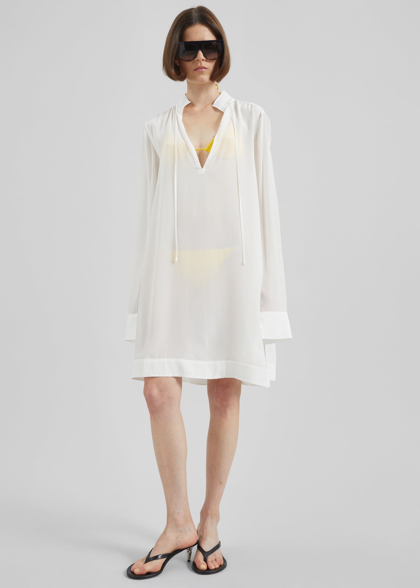 Nazare Fluid Shirt Dress - White