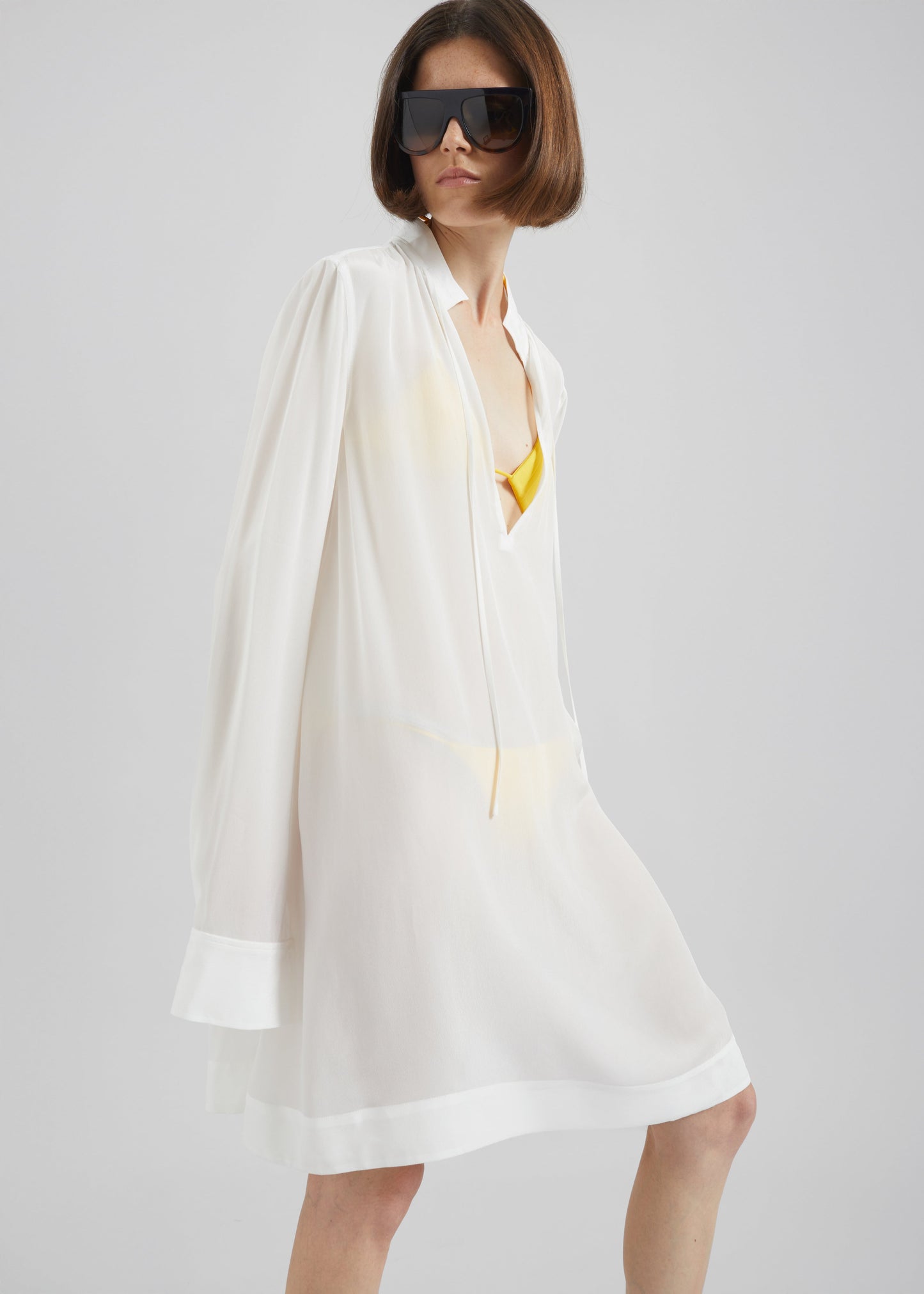 Nazare Fluid Shirt Dress - White