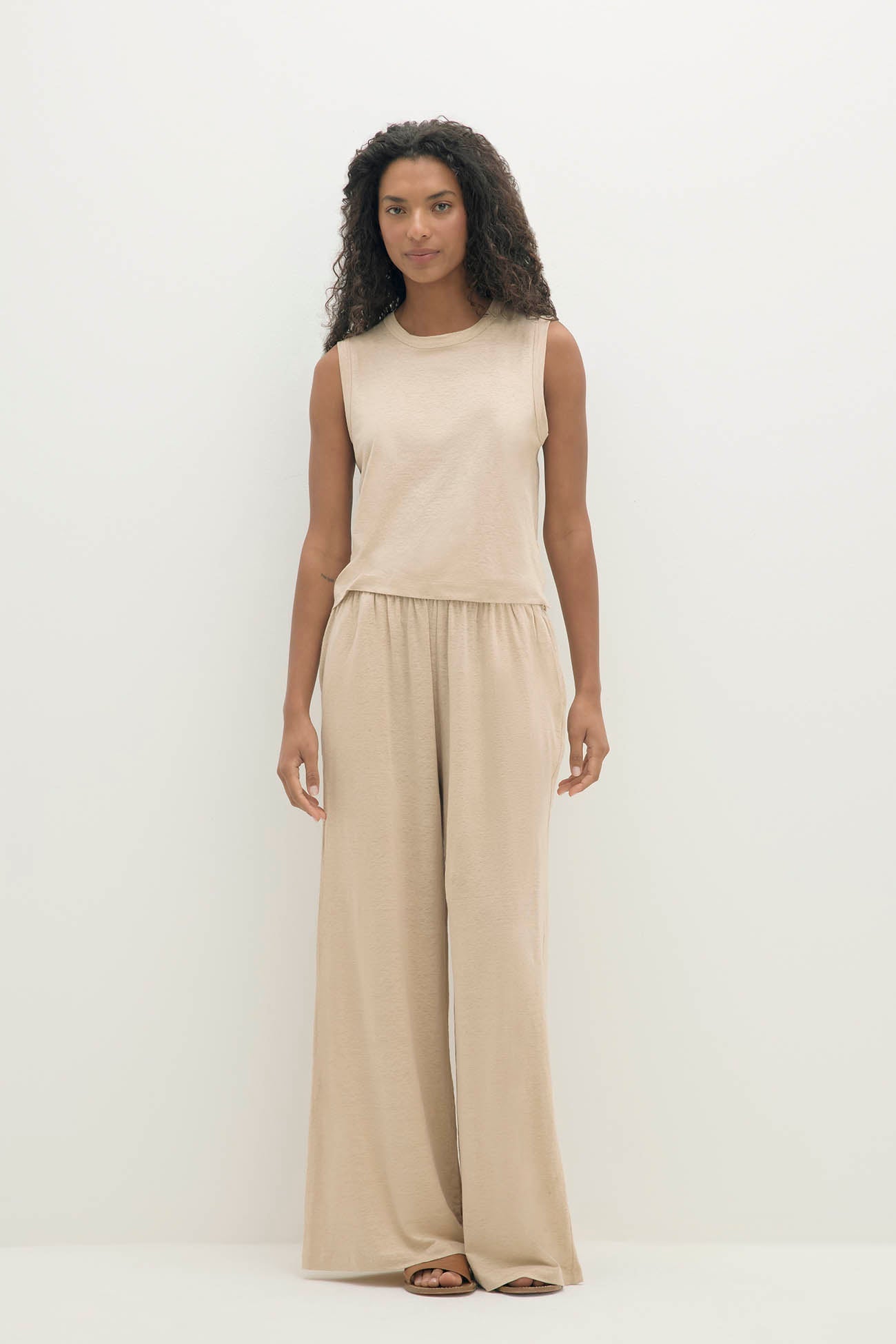 DEVIN LINEN WIDE LEG PANTS