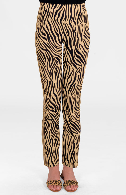 Gripeless Pull On Pants - Animal Instincts - Zebra Khaki
