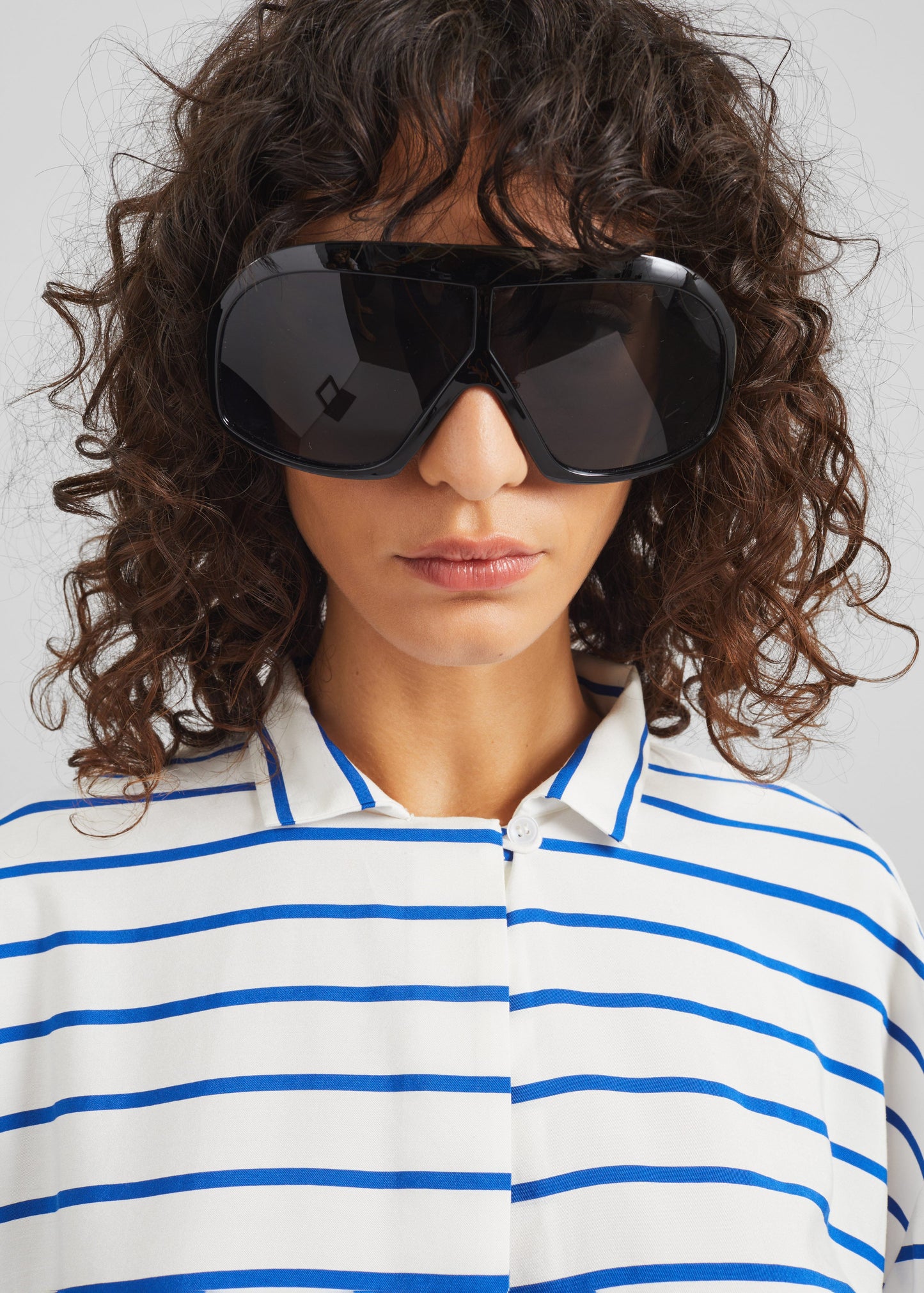 Picos Shirt Dress - White/Blue Stripe
