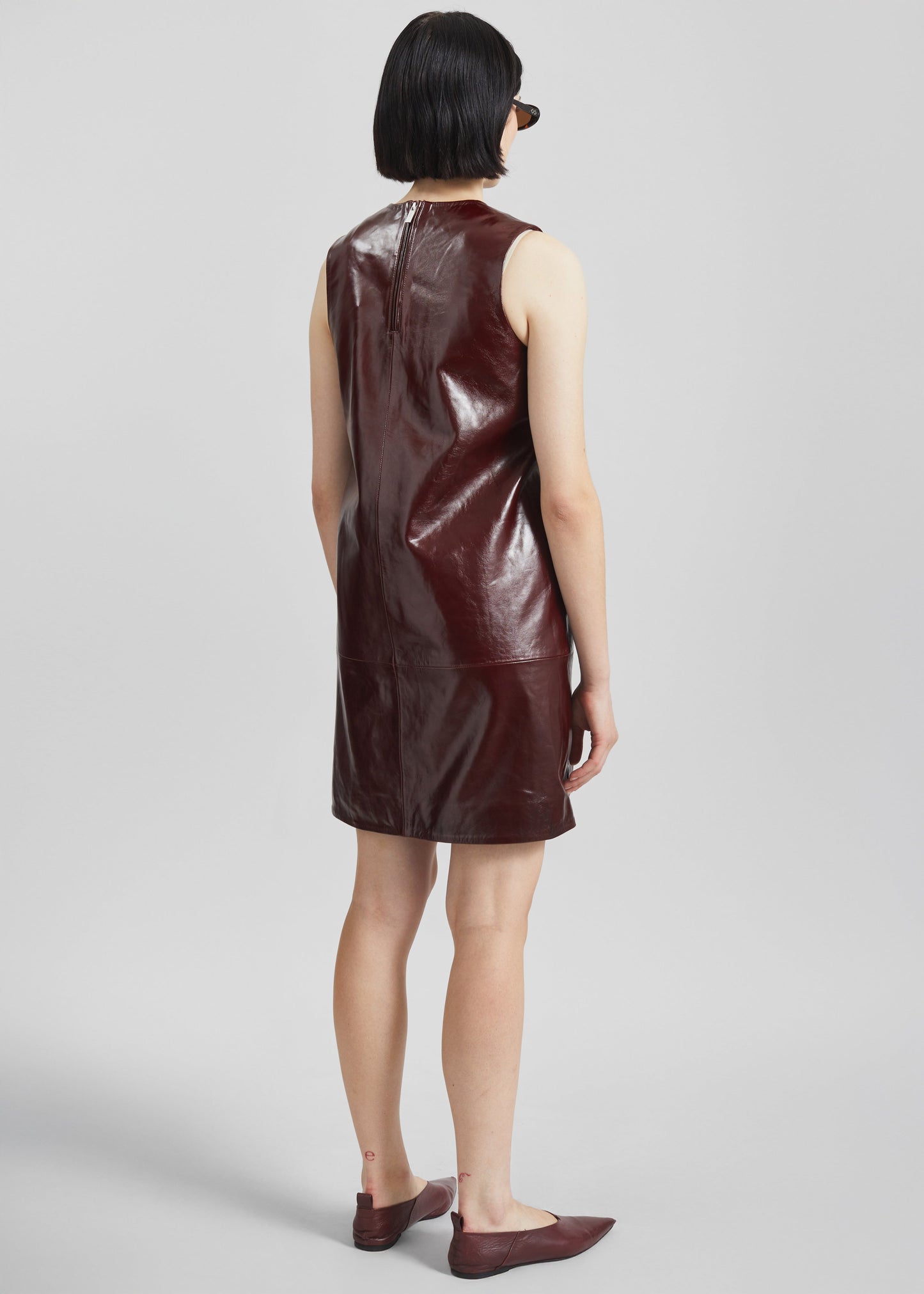 Remain Mini Leather Dress - Zinfandel